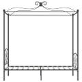 vidaXL Posteľný rám s baldachýnom, sivý, kov 90x200 cm