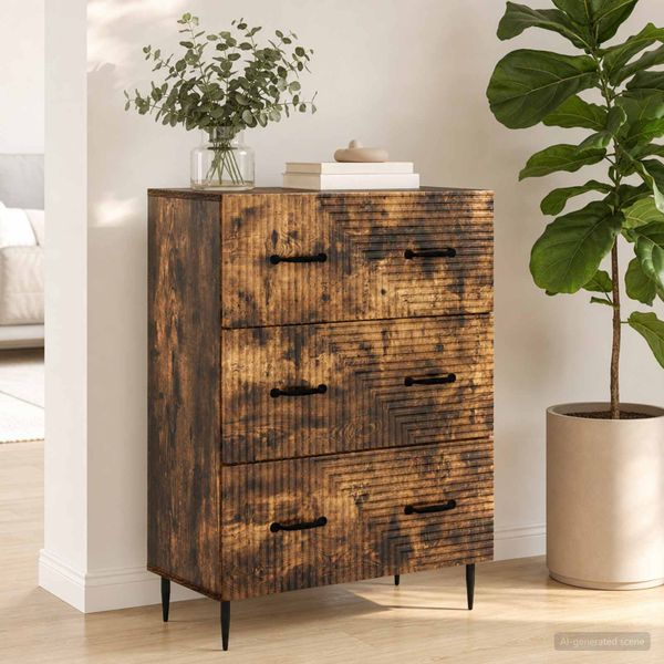 vidaXL Zásuvkový kabinet Dymový dub 66 x 34,5 x 89,5 cm
