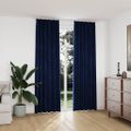 vidaXL Zatemňovacie závesy 2 ks s háčikmi, zamat, tmavomodré 140x245cm