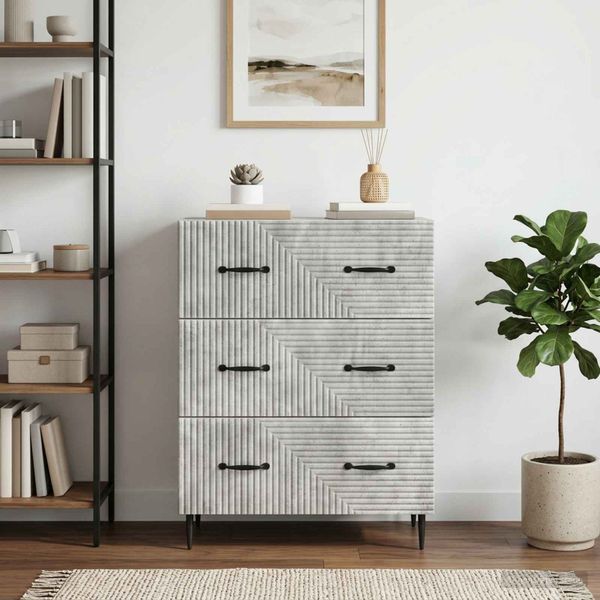 vidaXL Zásuvkový kabinet Betónovo sivá 66 x 34,5 x 89,5 cm