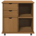 vidaXL Koliesková skriňa 63,5 x 39 x 65,5 cm Masívne borovicové drevo