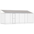 vidaXL Klietka pre psa s strechou Strieborná 600 x 200 x 256 cm