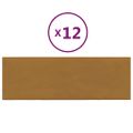 vidaXL Nástenné panely 12 ks hnedé 90x30 cm zamat 3,24 m²