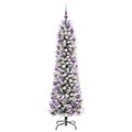 vidaXL Umelý vianočný stromček Biela 180 cm PVC, kov a plast