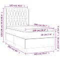 vidaXL Posteľ boxsping s matracom a LED modrá 100x200 cm látka