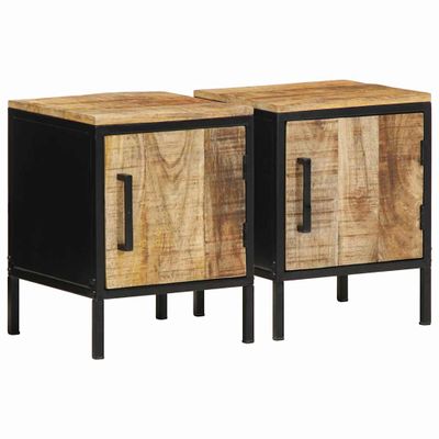 vidaXL Nočný stolík 2 pcs Hnedá a čierna 30 x 30 x 40 cm