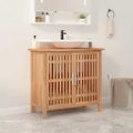 vidaXL Kúpeľňová umývadlová skrinka 66x29x61,5 cm orechový masív