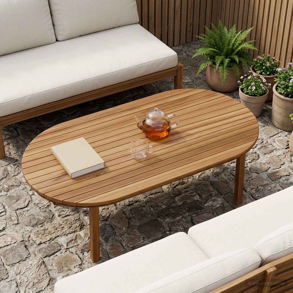 vidaXL Vrchná doska 110 x 55 x 3,5 cm Oválny Husté teakové drevo