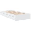 vidaXL Posteľný rám so zásuvkami biely 90x200 cm kompozitné drevo