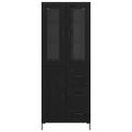 vidaXL Highboard 2 ks Čierny dub 69,5 x 34 x 180 cm Kompozitné drevo