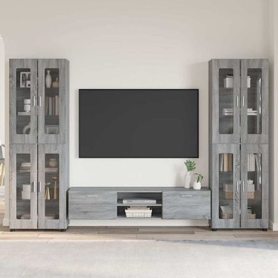 vidaXL Zostava TV skriniek FLORIN 3 pcs Sivý Sonoma Kompozitné drevo