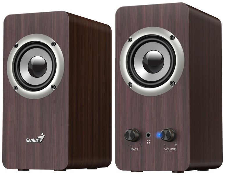 GENIUS repro SP-HF400 Dark Brown/ 2.0/ 10W/ dřevěné/ barva tmavé dřevo Reproduktory, 2.0, 10W, 3,5mm jack, drevené, tmavé drevo