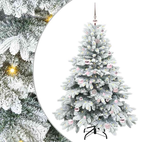 vidaXL Umelý vianočný stromček s 150 LED-i Biela 150 cm PE a PVC