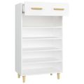 vidaXL Botník biely 60x35x105 cm spracované drevo