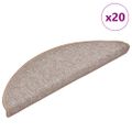 vidaXL Schodové rohože 20 ks 56x17x3 cm svetlohnedé polkruhové