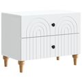 vidaXL Nočný stolík Biela 62 x 34,5 x 48 cm Kompozitné drevo