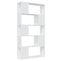 vidaXL Knižnica/deliaca stena biela 80x24x155 cm drevotrieska