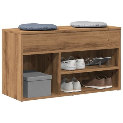 vidaXL Lavica na topánky dub artisan 80x30x45 cm kompozitné drevo