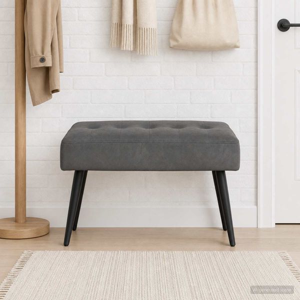 vidaXL Lavica s gombíkovým prešívaním Tmavosivá 60 x 40 x 45 cm Zamat