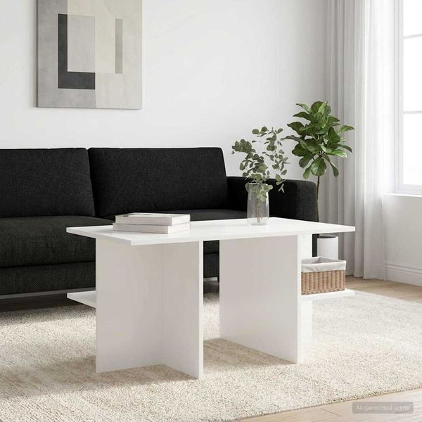 vidaXL Konferenčný stolík Biela 87 x 50 x 45 cm Konštruované drevo