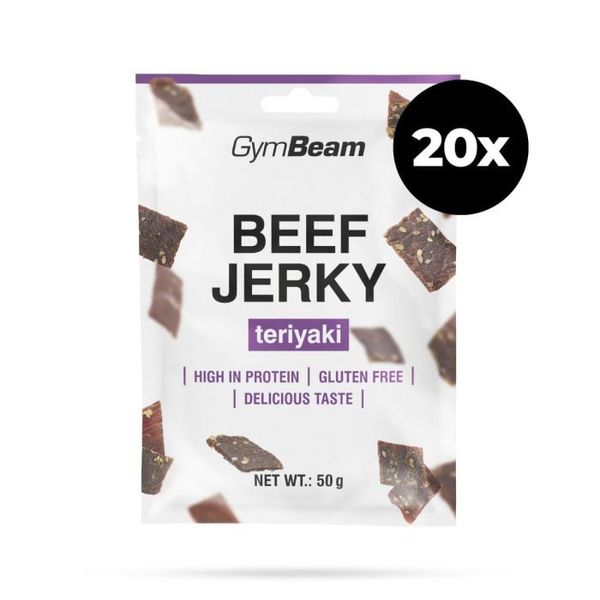 Sušené mäso Beef Jerky - GymBeam, teriyaki, 20 x 50 g