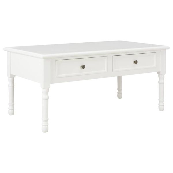 vidaXL Konferenčný stolík biely 100x55x45 cm drevený