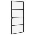 vidaXL Domové dvere 93 x 201,5 x 3,5 cm Hliník a tvrdené sklo