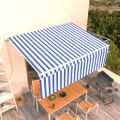 vidaXL Ručne zaťahovacia markíza s tienidlom 4,5x3 m modro-biela