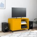 vidaXL TV skrinka horčicovožltá 68x39x43,5 cm oceľ
