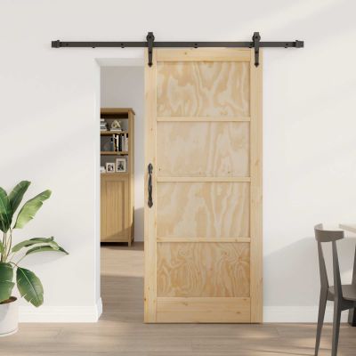 vidaXL Posuvné dvere ORKDAL Prírodná a čierna 86 x 198,5 cm