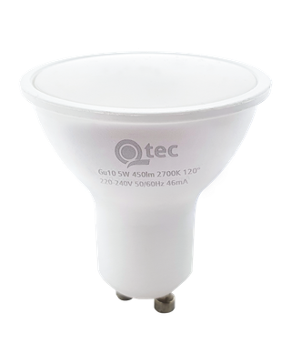 LED žiarovka Qtec 5W GU10 450lm teplá biela