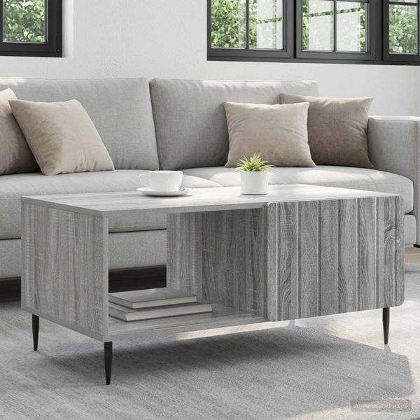 vidaXL Konferenčný stolík Sivý Sonoma 90 x 50 x 40 cm Kompozitné drevo