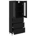 vidaXL Highboard 2 ks Čierny dub 69,5 x 34 x 180 cm Kompozitné drevo