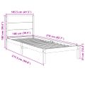 vidaXL Extra dlhá posteľ bez matraca biela 100x210 cm masívne drevo