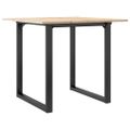 vidaXL Jedálenský stolík v tvare O 80x80x75 cm borovica a oceľ