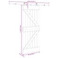 vidaXL Posuvné dvere NARVIK Prírodná a čierna 85 x 210 cm (213,5 cm)