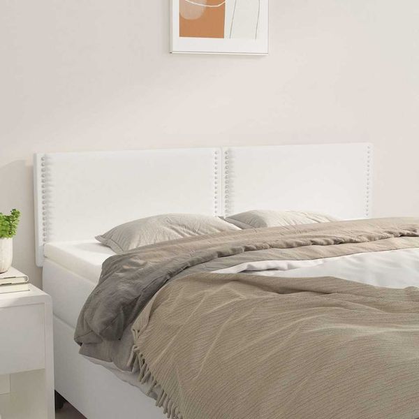 vidaXL Čelá postelí biele 144x5x78/88 cm umelá koža