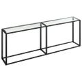 vidaXL Konzolový stolík priehľadný 220x35x75,5 cm tvrdené sklo