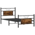 vidaXL Posteľný rám bez matraca dymový dub 80x200 cm kompozitné drevo
