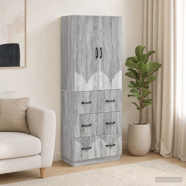 vidaXL Sada skríň 2 ks 66 x 34,5 x 87 cm Kompozitné drevo Sivý Sonoma
