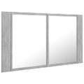 vidaXL LED kúpeľňová zrkadlová skrinka betónová sivá 80x12x45 cm akryl