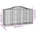 vidaXL Oblúkové gabiónové koše 8ks 200x50x100/120cm pozinkované železo