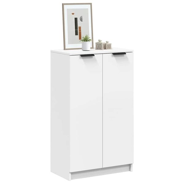 vidaXL Botník biely 59x35x100,5 cm spracované drevo