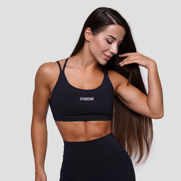 Športová podprsenka FIT Black - GymBeam, veľkosť M, veľkosť oblečenia M