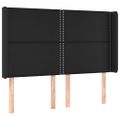 vidaXL Čelo postele so záhybmi čierne 147x16x118/128 cm umelá koža