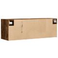 vidaXL TV nástenná skrinka s LED svetlami dymový dub 100x31x35 cm