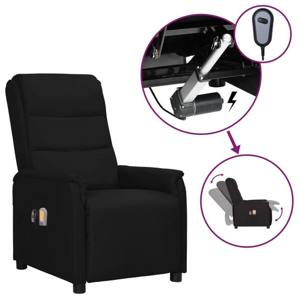 vidaXL Elektrické masážne kreslo čierne umelá koža