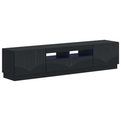 vidaXL 5-dielny LED TV kabinet Čierna Kompozitné drevo
