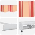 vidaXL Sklopná markíza Žltá a oranžová 350 x 250 cm Plátno a hliník