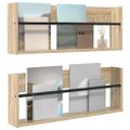 vidaXL Regál na časopisy s poličkou 2 ks Sonoma dub 80 x 12 x 30 cm